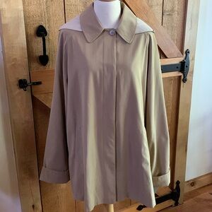 NWT Women’s LONDON FOG “Julia” Swing Jacket Coat Tan Size Large Removable Hood
